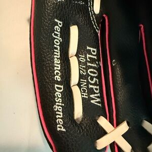 Rawlings Black and Pink Leather Softball Glove